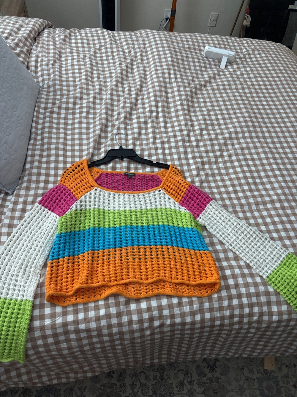 Wild Fable Colorblock Crochet Knit Sweater - Multicolor